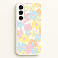 Pastel Abstract Flowers Pattern  - Floral Phone Case for Galaxy A56