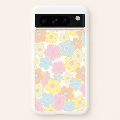 Pastel Abstract Flowers Pattern  - Floral Phone Case for Google Pixel 8 Pro