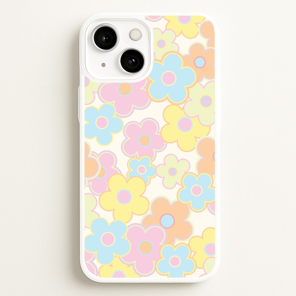 Pastel Abstract Flowers Pattern  - Floral Phone Case for iPhone 13 Mini