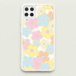 Pastel Abstract Flowers Pattern  - Floral Phone Case for Galaxy A12