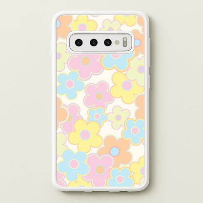 Pastel Abstract Flowers Pattern  - Floral Phone Case for Galaxy S10 Plus