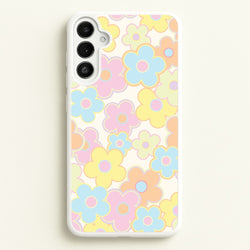 Pastel Abstract Flowers Pattern  - Floral Phone Case for Galaxy A36