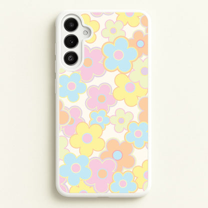 Pastel Abstract Flowers Pattern  - Floral Phone Case for Galaxy A36