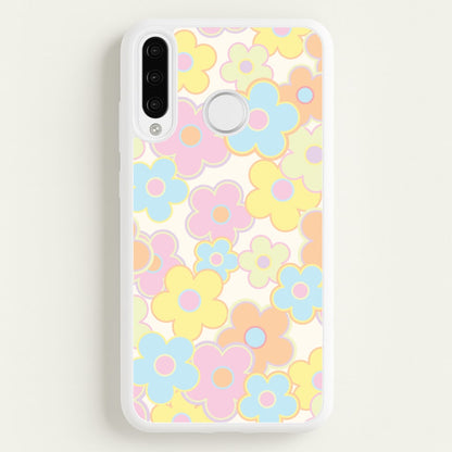 Pastel Abstract Flowers Pattern  - Floral Phone Case for Huawei P30 Lite