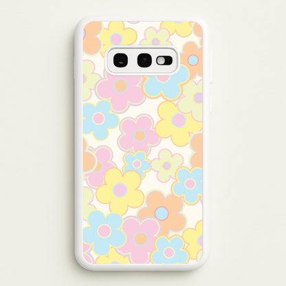 Pastel Abstract Flowers Pattern  - Floral Phone Case for Galaxy S10e