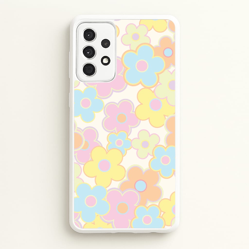 Pastel Abstract Flowers Pattern  - Floral Phone Case for Galaxy A52 / A52s