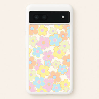 Pastel Abstract Flowers Pattern  - Floral Phone Case for Google Pixel 6a
