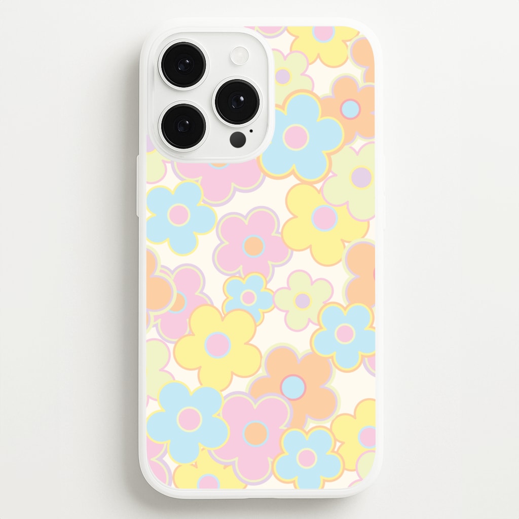 Pastel Abstract Flowers Pattern  - Floral Phone Case for iPhone 13 Pro Max