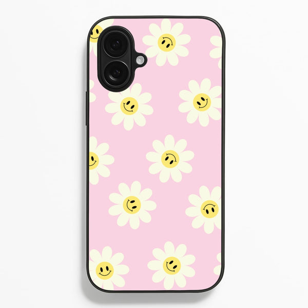 Pastel Pink Smiley Daisies Pattern Phone Case