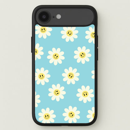Pastel Blue Smiley Daisies Pattern Phone Case for iPhone 17 Air