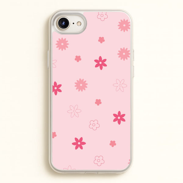 Flower Types Pattern Pink  - Floral Phone Case for iPhone 6 / 7 / 8 / SE