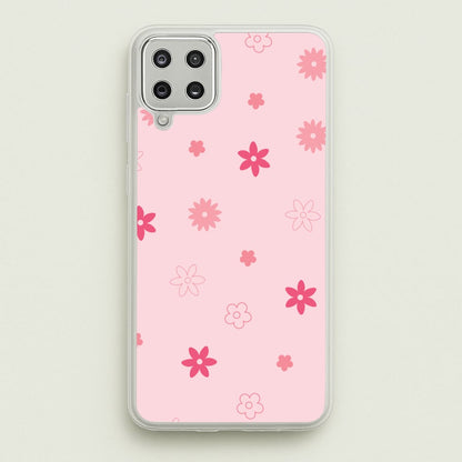 Flower Types Pattern Pink  - Floral Phone Case for Galaxy A12