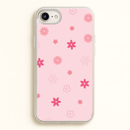Flower Types Pattern Pink  - Floral Phone Case for iPhone 6 Plus / 7 Plus / 8 Plus
