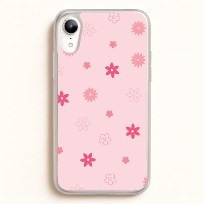 Flower Types Pattern Pink  - Floral Phone Case for iPhone XR