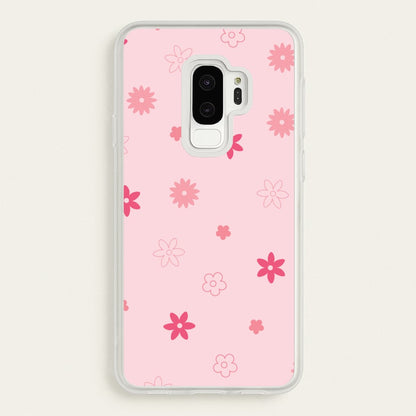Flower Types Pattern Pink  - Floral Phone Case for Galaxy S9 Plus