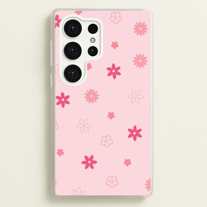 Flower Types Pattern Pink  - Floral Phone Case for Galaxy S25 Ultra