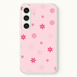 Flower Types Pattern Pink  - Floral Phone Case for Galaxy S24FE