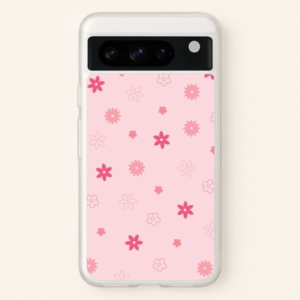 Flower Types Pattern Pink  - Floral Phone Case for Google Pixel 8 Pro