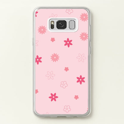 Flower Types Pattern Pink  - Floral Phone Case for Galaxy S8