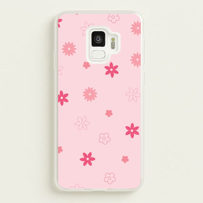 Flower Types Pattern Pink  - Floral Phone Case for Galaxy S9