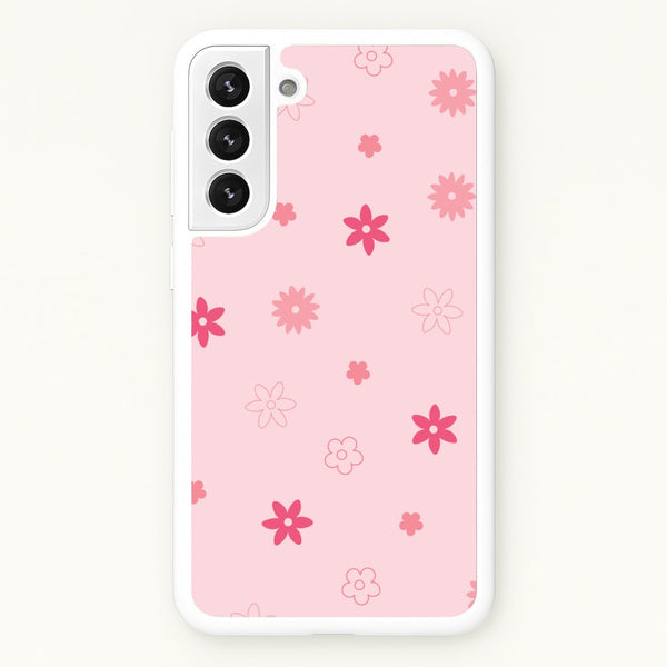 Flower Types Pattern Pink  - Floral Phone Case for Galaxy S22 Plus