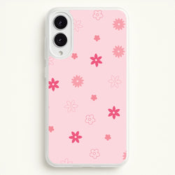Flower Types Pattern Pink  - Floral Phone Case for Galaxy S25 Edge