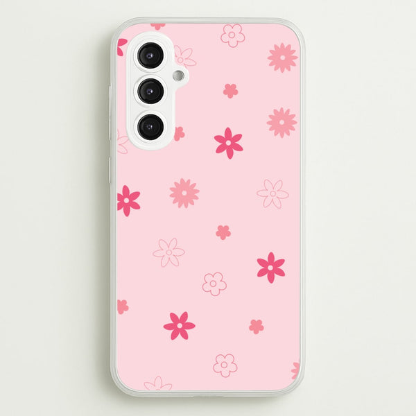 Flower Types Pattern Pink  - Floral Phone Case for Galaxy S23FE