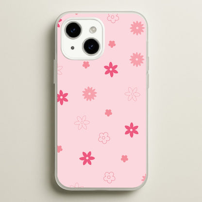 Flower Types Pattern Pink  - Floral Phone Case for iPhone 15 Plus