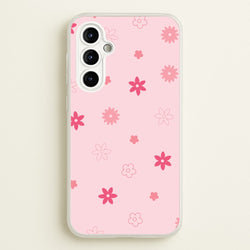 Flower Types Pattern Pink  - Floral Phone Case for Galaxy A54