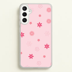 Flower Types Pattern Pink  - Floral Phone Case for Galaxy A36