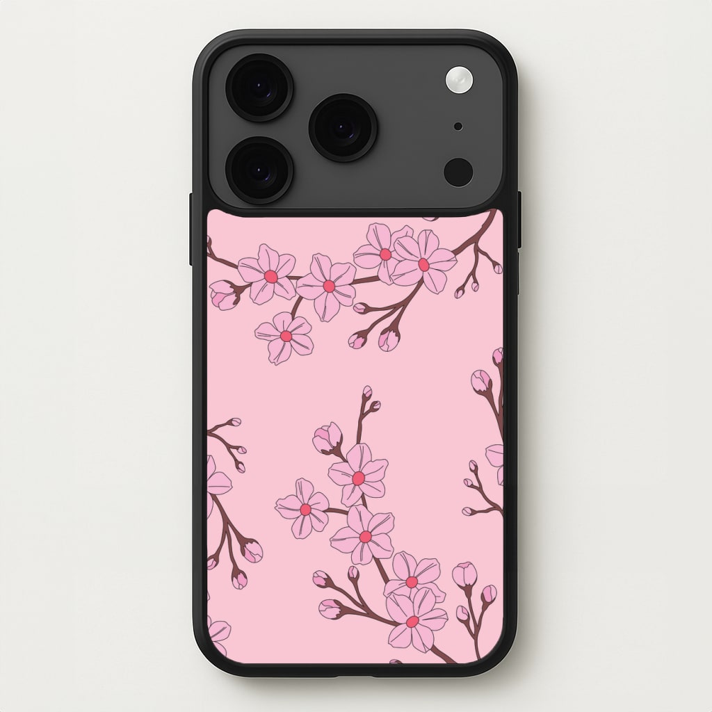 Cherry Blossom Pattern Phone Case for iPhone 17 Pro