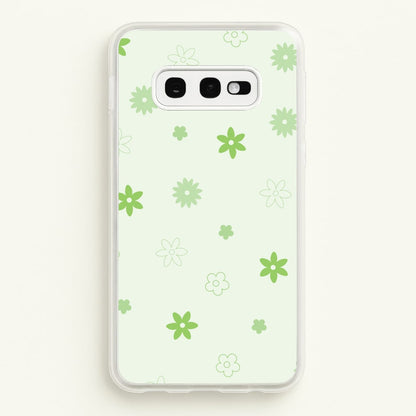 Flower Types Pattern Green  - Floral Phone Case for Galaxy S10e
