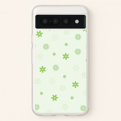 Flower Types Pattern Green  - Floral Phone Case for Google Pixel 7 Pro