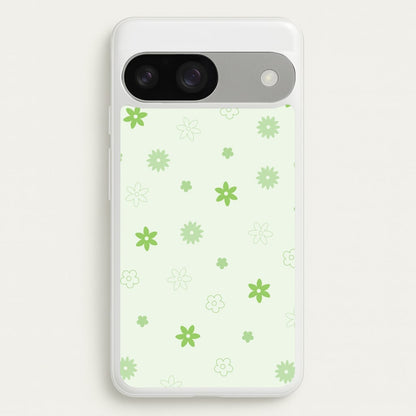 Flower Types Pattern Green  - Floral Phone Case for Google Pixel 9 / 9 Pro