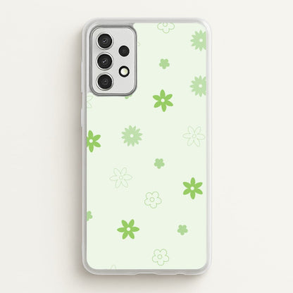 Flower Types Pattern Green  - Floral Phone Case for Galaxy A52 / A52s