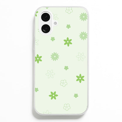 Flower Types Pattern Green Phone Case