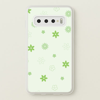 Flower Types Pattern Green  - Floral Phone Case for Galaxy S10