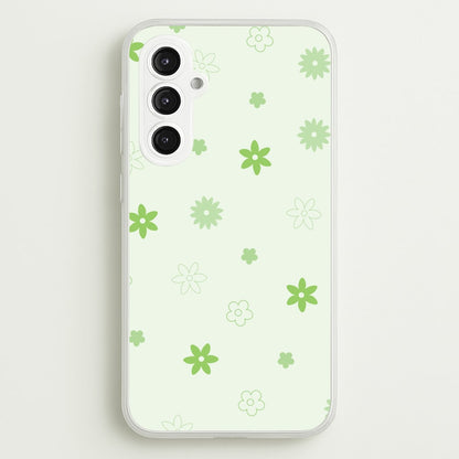 Flower Types Pattern Green  - Floral Phone Case for Galaxy S23FE
