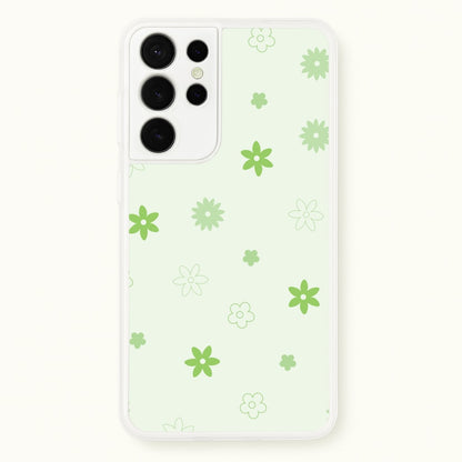 Flower Types Pattern Green  - Floral Phone Case for Galaxy S21 Ultra