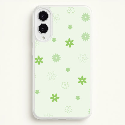 Flower Types Pattern Green  - Floral Phone Case for Galaxy S25 Edge