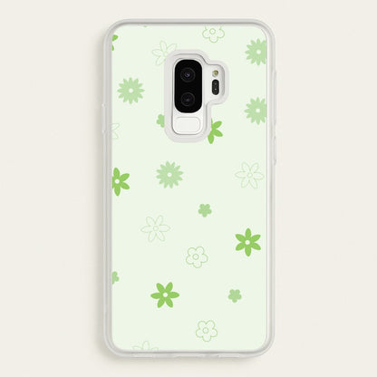 Flower Types Pattern Green  - Floral Phone Case for Galaxy S9 Plus