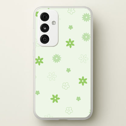 Flower Types Pattern Green  - Floral Phone Case for Galaxy A15