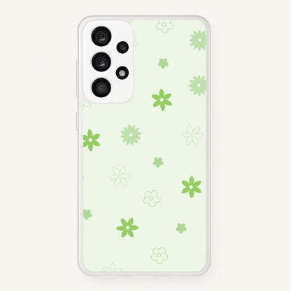 Flower Types Pattern Green  - Floral Phone Case for Galaxy A53