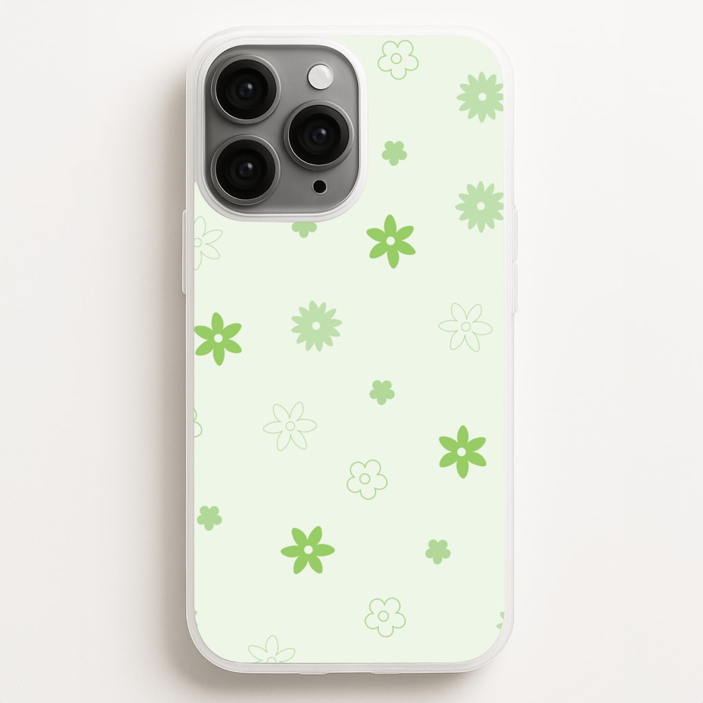 Flower Types Pattern Green  - Floral Phone Case for iPhone 12 Pro Max