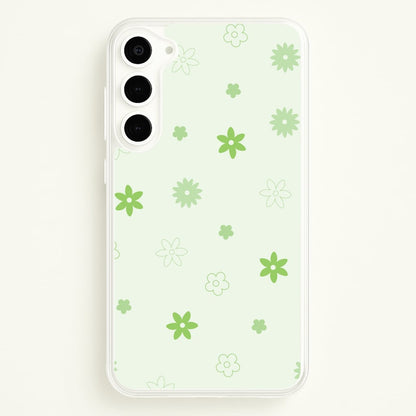 Flower Types Pattern Green  - Floral Phone Case for Galaxy S23 Plus