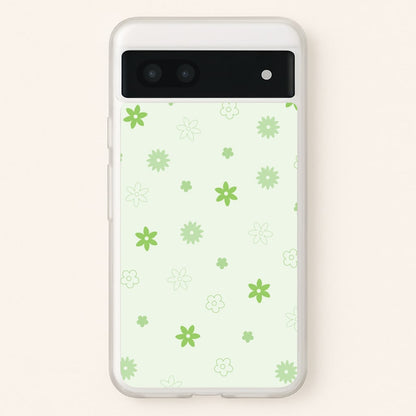 Flower Types Pattern Green  - Floral Phone Case for Google Pixel 7a