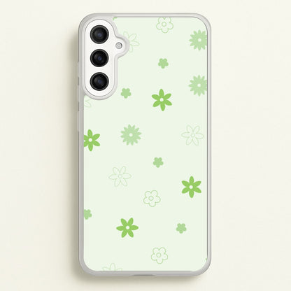 Flower Types Pattern Green  - Floral Phone Case for Galaxy A34