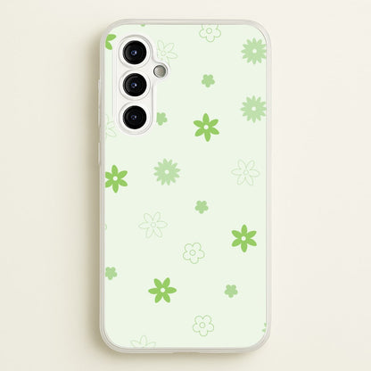 Flower Types Pattern Green  - Floral Phone Case for Galaxy A54