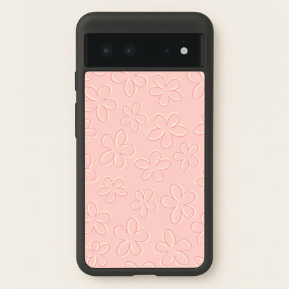 Abstract Flower Outlines Pattern  - Floral Phone Case for Google Pixel 6