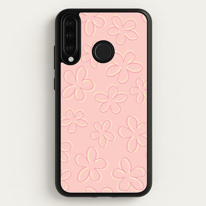 Abstract Flower Outlines Pattern  - Floral Phone Case for Huawei P30 Lite